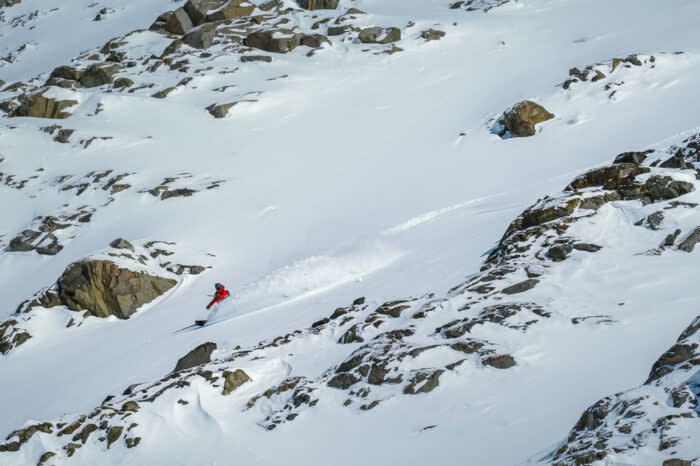 The author slashing the lower stretches of a fun chute on the Stranda Shorty BC split; (photo/Mats Drougge Photography)