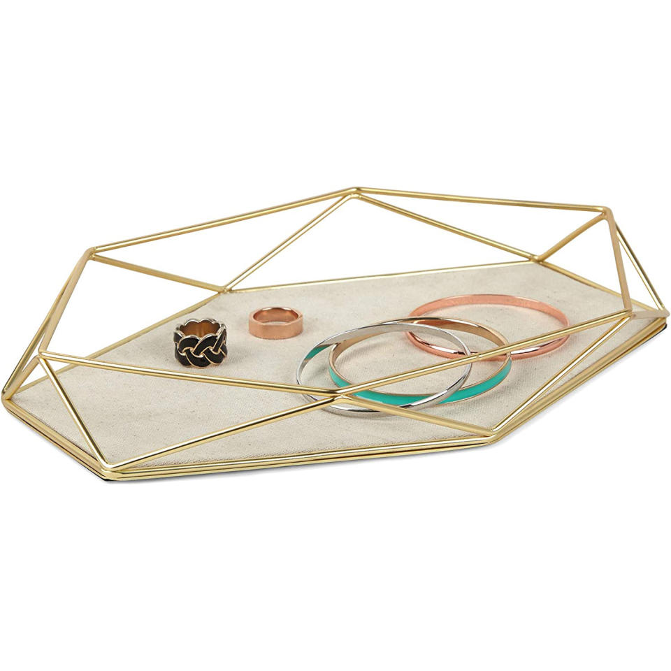 Geometric Plated Jewelry Tray, best gifts for mom