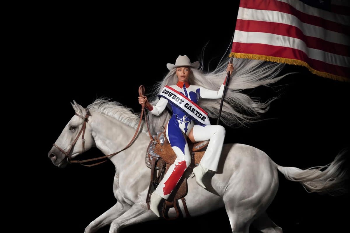 Beyoncé in the artwork for ‘Cowboy Carter’ (AP)