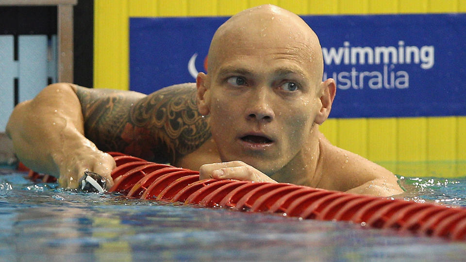 Michael Klim is pictured at the Australian Swimming Trials in 2012.