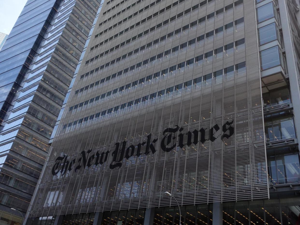 The New York Times building at 620 Eighth Avenue in New York: Don Emmert/AFP/Getty