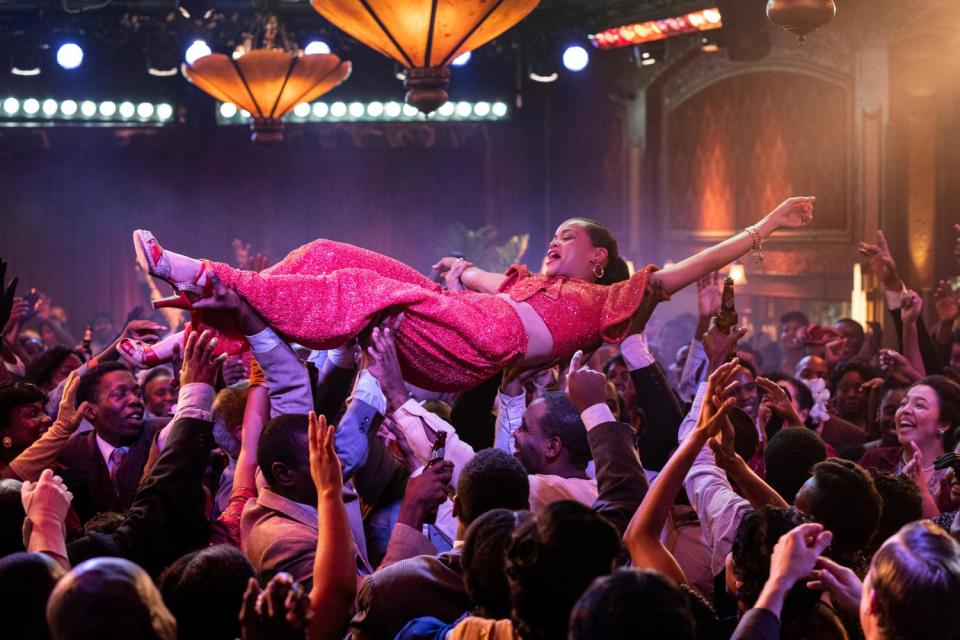 Andra Day in a performance scene from "The United States vs. Billie Holiday."