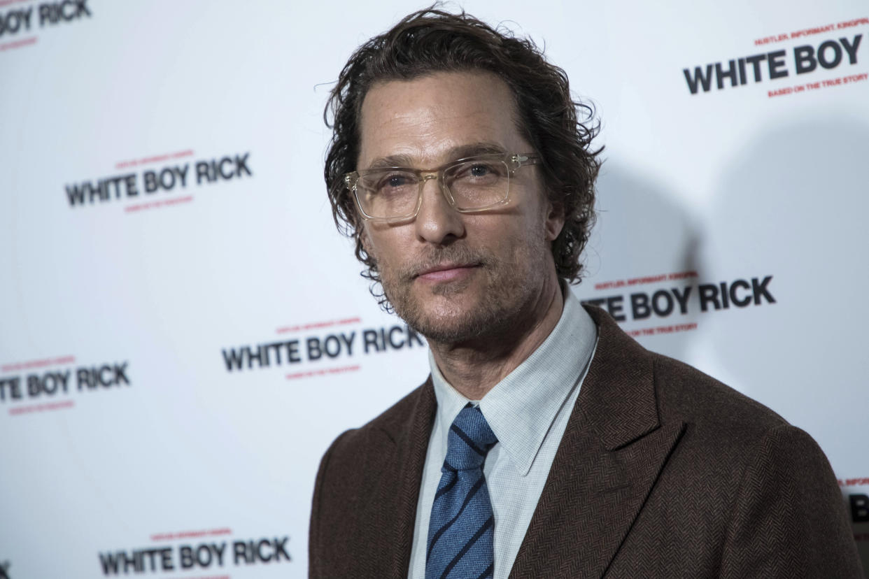 Actor Matthew McConaughey poses for photographers upon arrival at the premiere of the film 'White Boy Rick', in London, Tuesday, Nov. 27, 2018. (Photo by Vianney Le Caer/Invision/AP)