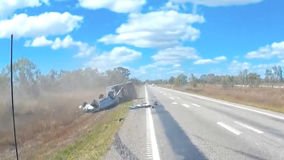 Police have said, remarkably, the driver and his passenger only sustained minor injuries. Source: Queensland Police.