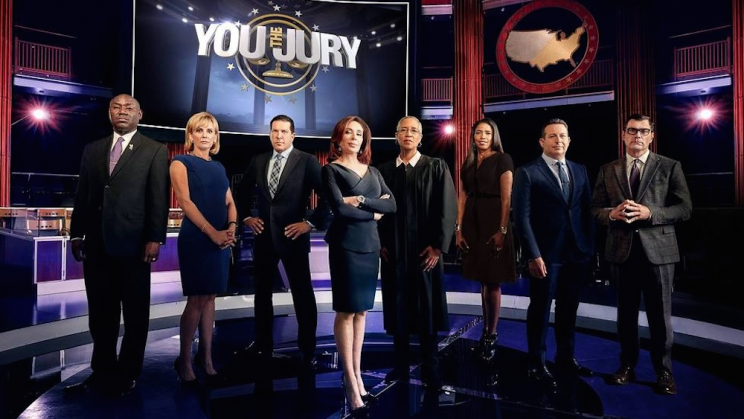 Left to right: Benjamin L. Crump, Charla Aldous, Joe Tacopina, Jeanine Pirro, LaDoris Cordell, Areva Martin, Jose Baez and Mike Cavalluzzi. (Photo: Fox)