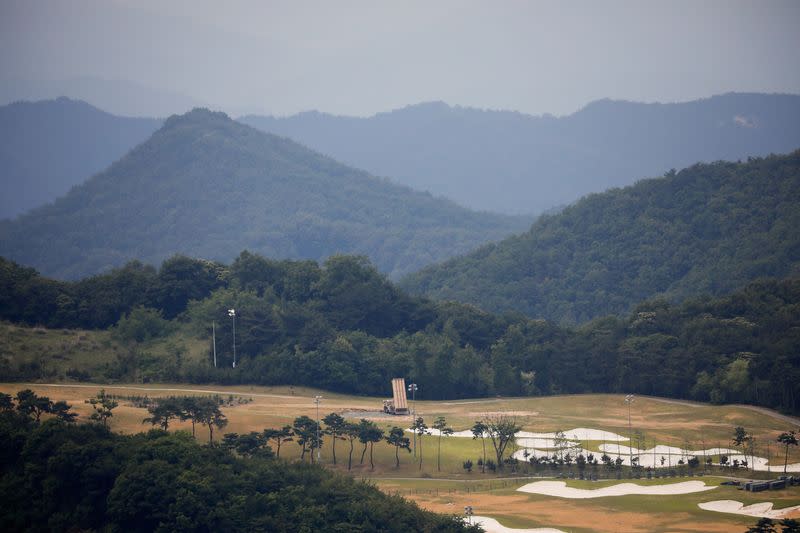 A Terminal High Altitude Area Defense (THAAD) interceptor is seen in Seongju