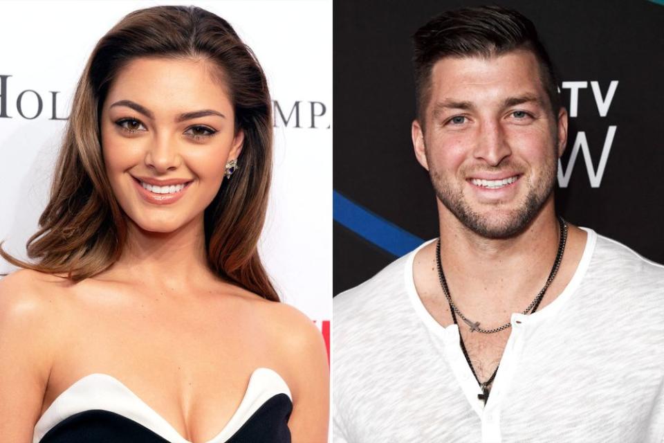 Demi-Leigh Nel-Peters (left) and Tim Tebow