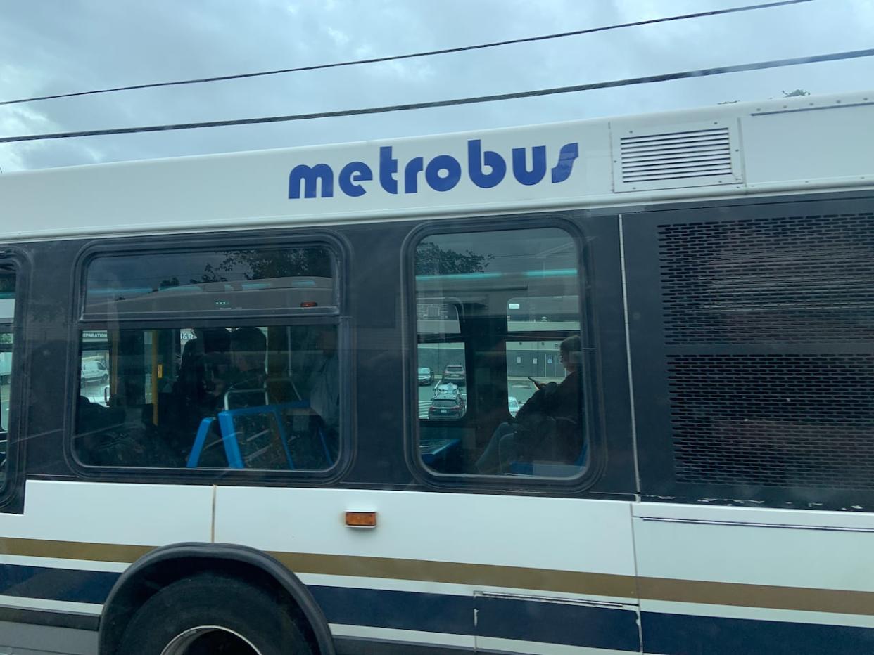 Metrobus plans to introduce an internal bus stop announcer on its buses and an app to assist blind pedestrians in locating bus stops in the coming months. (Darrell Roberts/CBC - image credit)