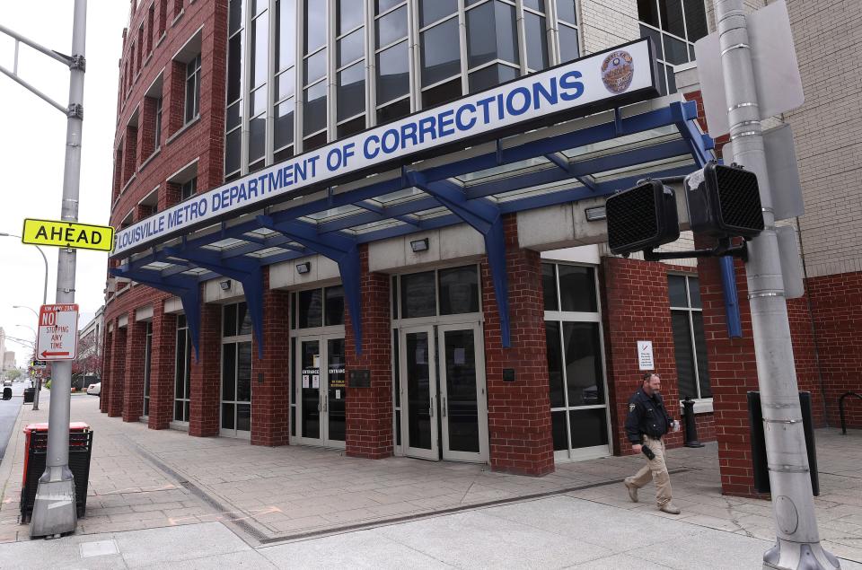 The Louisville Metro Department of Corrections in downtown Louisville, Ky. on April 1, 2020.