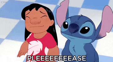 Lilo and Stitch begging "pleeeeeease"