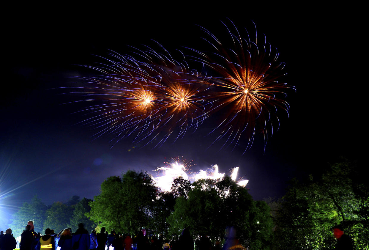 Fireworks over the lake in Royal Hillsborough (Pacemaker Press/PA)