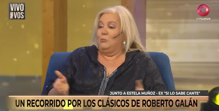 Estelita Muñoz estuvo invitada al ciclo que conduce Julian Weich y Carolina Papaleo y contó cómo fue pasó por uno de los icónicos programas de Roberto Galán (Foto: captura TV)