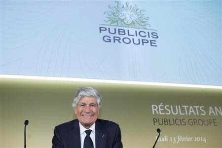 Maurice Levy, Chairman and Chief Executive Officer of Publicis Groupe, attends the company's 2013 annual results presentation in Paris, February 13, 2014. REUTERS/Gonzalo Fuentes