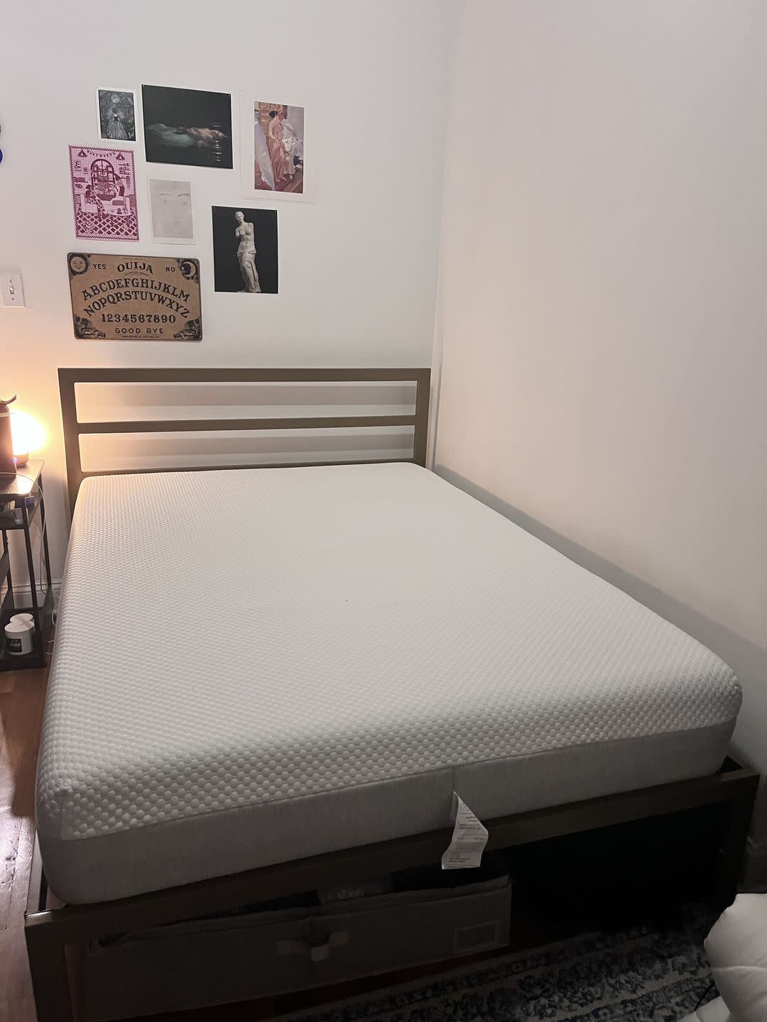 a bed in a room