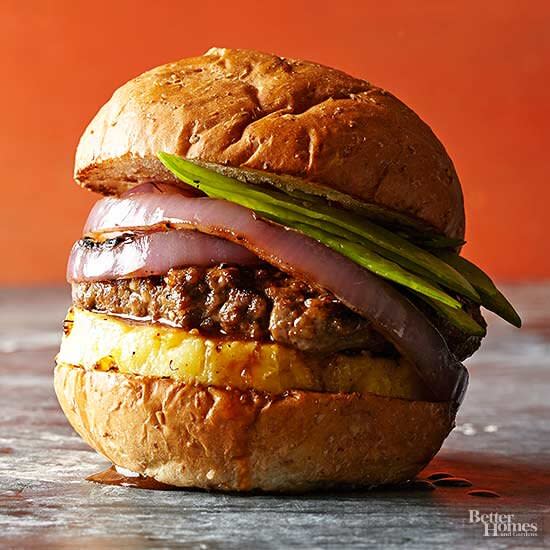 Turn normal burgers off the grill into delicious Asian-inspired wonders by adding hoisin sauce and Chinese five-spice powder. Serve this easy burger recipe with red onion, pineapple, and snow peas in place of your usual cookout toppings.