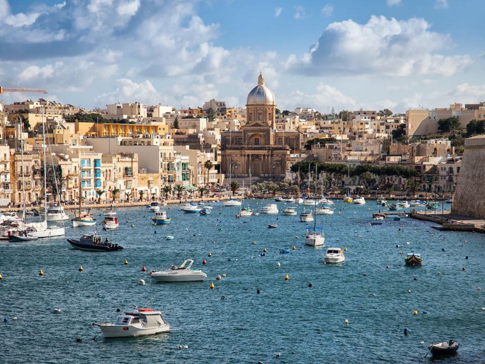 Senglea marina in Grand Bay, Valetta, Malta