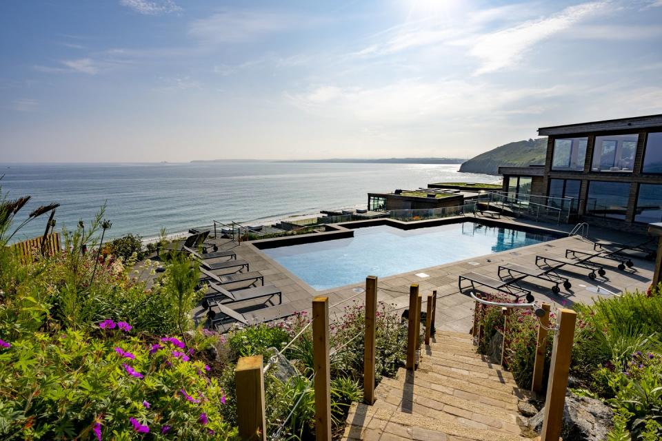 <p>If it’s good enough for world leaders, it’s good enough for us – <a href="https://www.booking.com/hotel/gb/carbis-bay-hotel.en-gb.html?aid=2200763&label=hotels-outdoor-pools" rel="nofollow noopener" target="_blank" data-ylk="slk:Carbis Bay;elm:context_link;itc:0;sec:content-canvas" class="link ">Carbis Bay</a> was where the G7 Summit was held in 2021. In addition to its admittedly rather attractive pool, it has a Blue Flag beach on its doorstep, a spa and 125 acres of grounds to explore. There are rooms in the main house and luxurious lodges by the beach. </p><p>The restaurant by the shore is the perfect place for sundowners and local seafood after days spent by the outdoor pool or on the sand. It’s also home to a restaurant by the acclaimed chef Adam Handling.</p><p><a class="link " href="https://www.booking.com/hotel/gb/carbis-bay-hotel.en-gb.html?aid=2200763&label=hotels-outdoor-pools" rel="nofollow noopener" target="_blank" data-ylk="slk:BOOK NOW;elm:context_link;itc:0;sec:content-canvas">BOOK NOW</a></p>