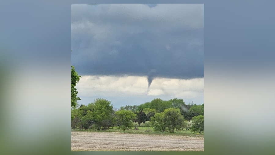 A cold air funnel on May 3, 2024, near St. Johns (Photo courtesy Jackie Mulder).