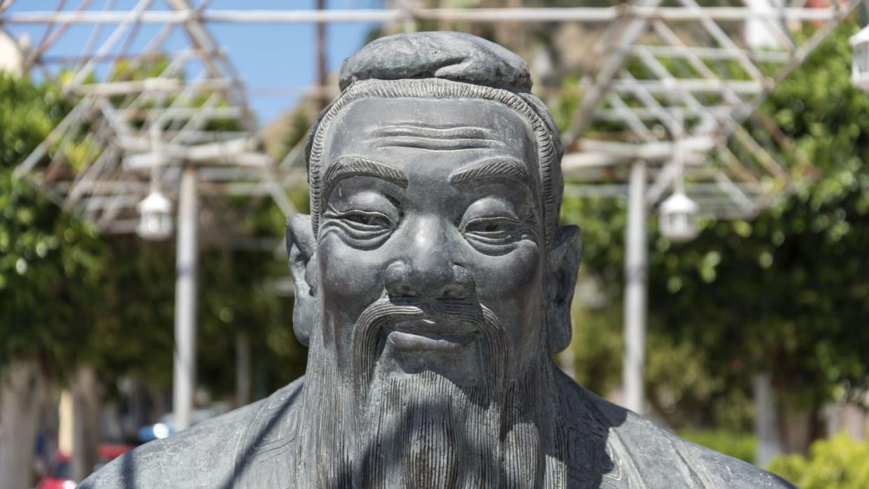 statue of confucius, zakynthos