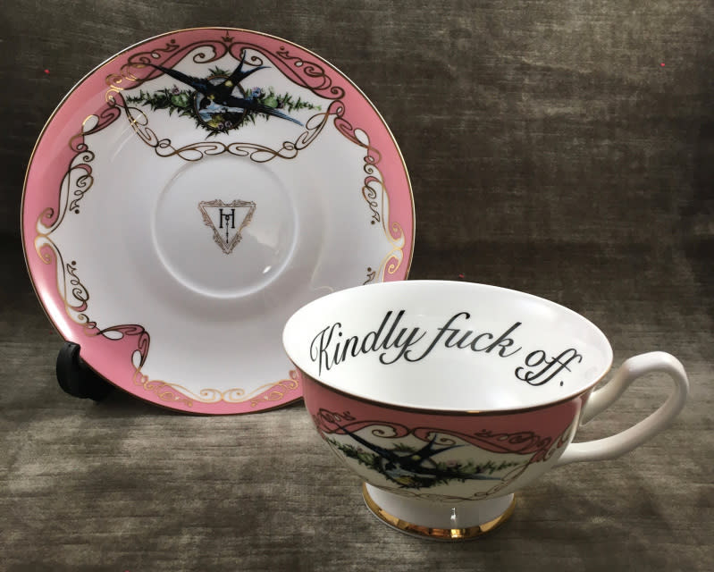 5) 'Kindly Fuck Off" teacup and saucer