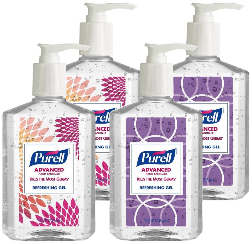 <p><strong>These fancy schmancy desk hand sanitizers. <a rel="nofollow noopener" href="https://www.amazon.com/Purell-9652-04-ECDECO-Advanced-Sanitizer-Bottles/dp/B00U2KYU7C?mbid=synd_yahoolife" target="_blank" data-ylk="slk:$20.12 for four;elm:context_link;itc:0;sec:content-canvas" class="link ">$20.12 for four</a></strong></p> <p>Because life is too short to stare at an ugly bottle of hand sanitizer during the work day.</p>