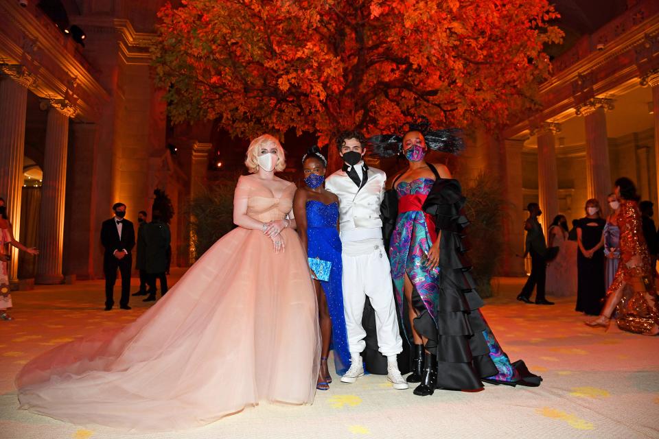 Co-Chairs Billie Eilish, Amanda Gorman, Timothée Chalamet, and Naomi Osaka attend the The 2021 Met Gala