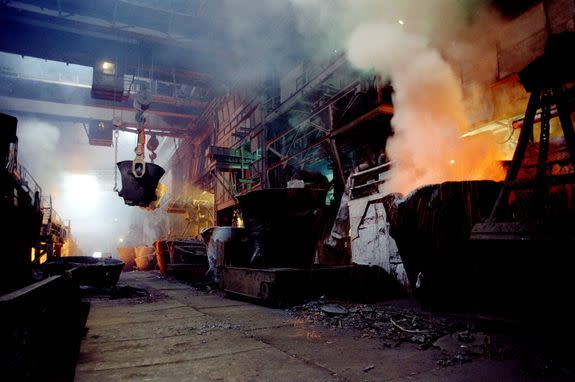 An ore mining and processing complex in Norilsk, Russia.