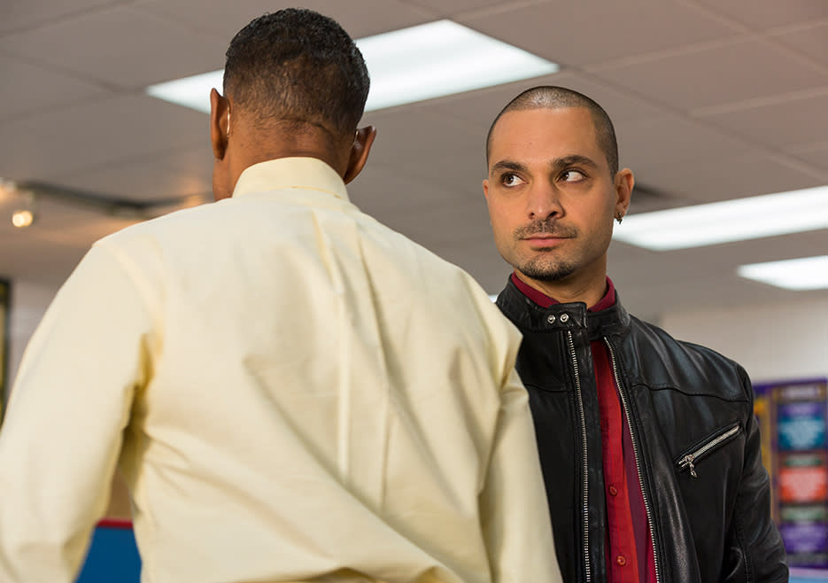 Giancarlo Esposito as Gus Fring and Michael Mando as Nacho Vargas in ‘Better Call Saul’ (Credit: AMC)