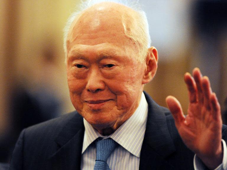 Former Singapore Prime Minister Lee Kuan Yew in Tokyo on May 26, 2011