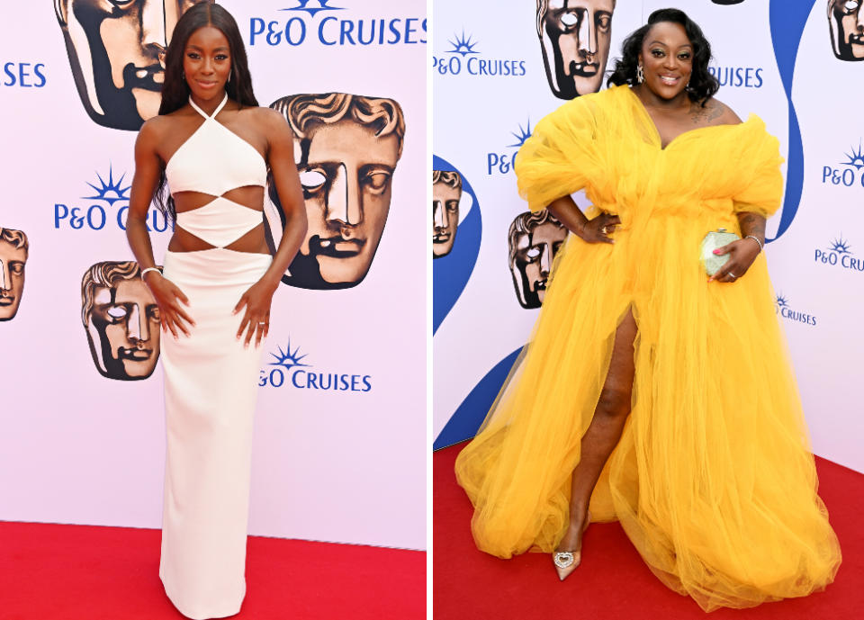 Big Brother&#39;s new host AJ Odudu and Loose Women star Judi Love on the TV Baftas red carpet