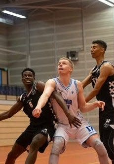 Rienk Mast (in middle) and Malevy Leons (on right) battled against each other on two elite Netherlands basketball clubs growing up in the game, and now are teammates on Bradley's powerful Valley contender.