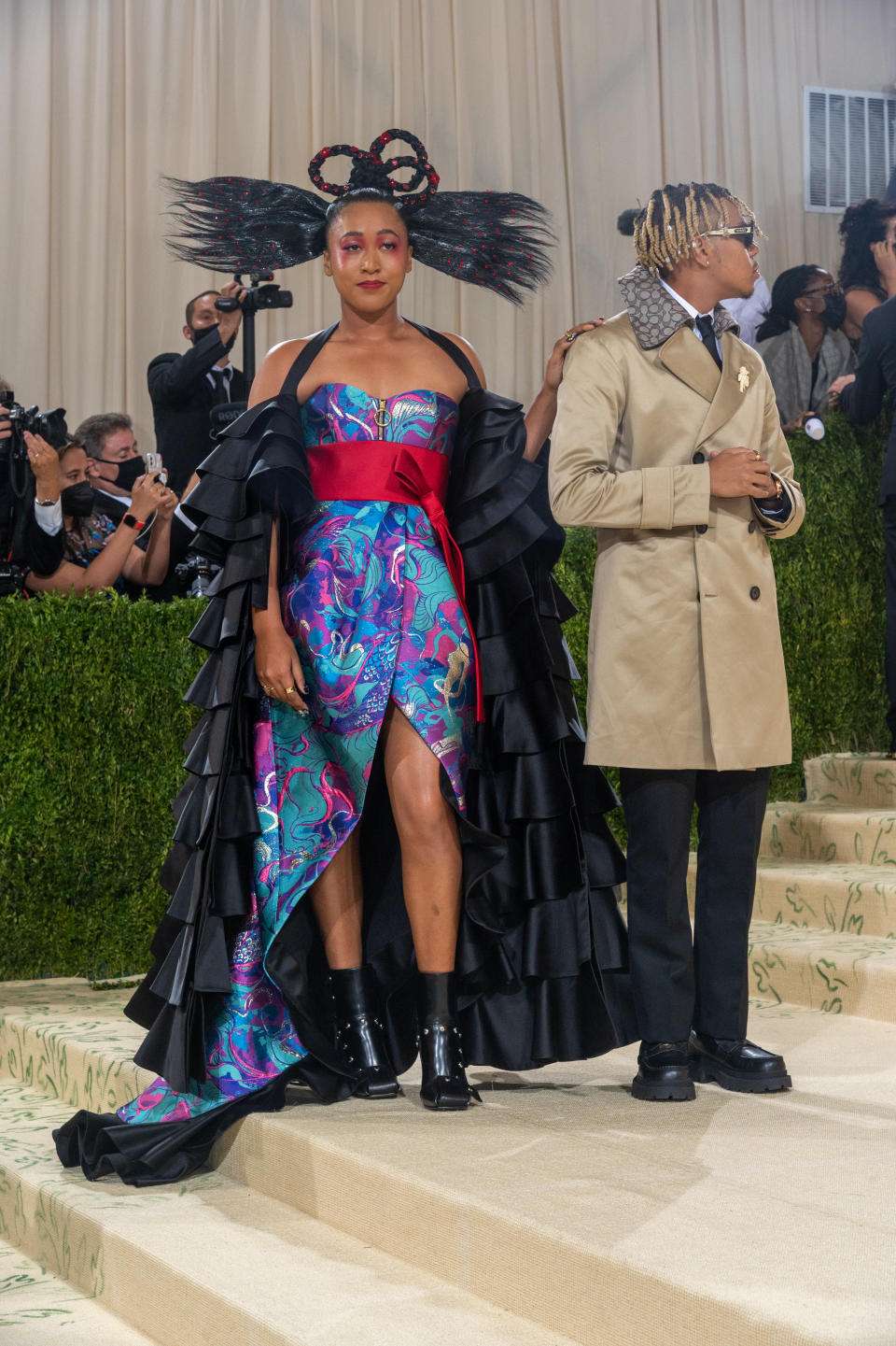 Naomi Osaka and boyfriend Cordae at the 2021 Met Gala. - Credit: Ron Adar / SplashNews.com