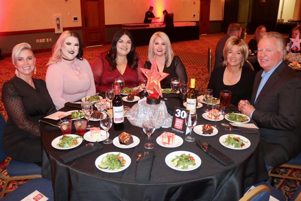 Staff from River Falls Apartments enjoy dinner by 3 Square Meals at the 2022 Best of Amarillo awards ceremony held Friday night at the Amarillo Civic Center.