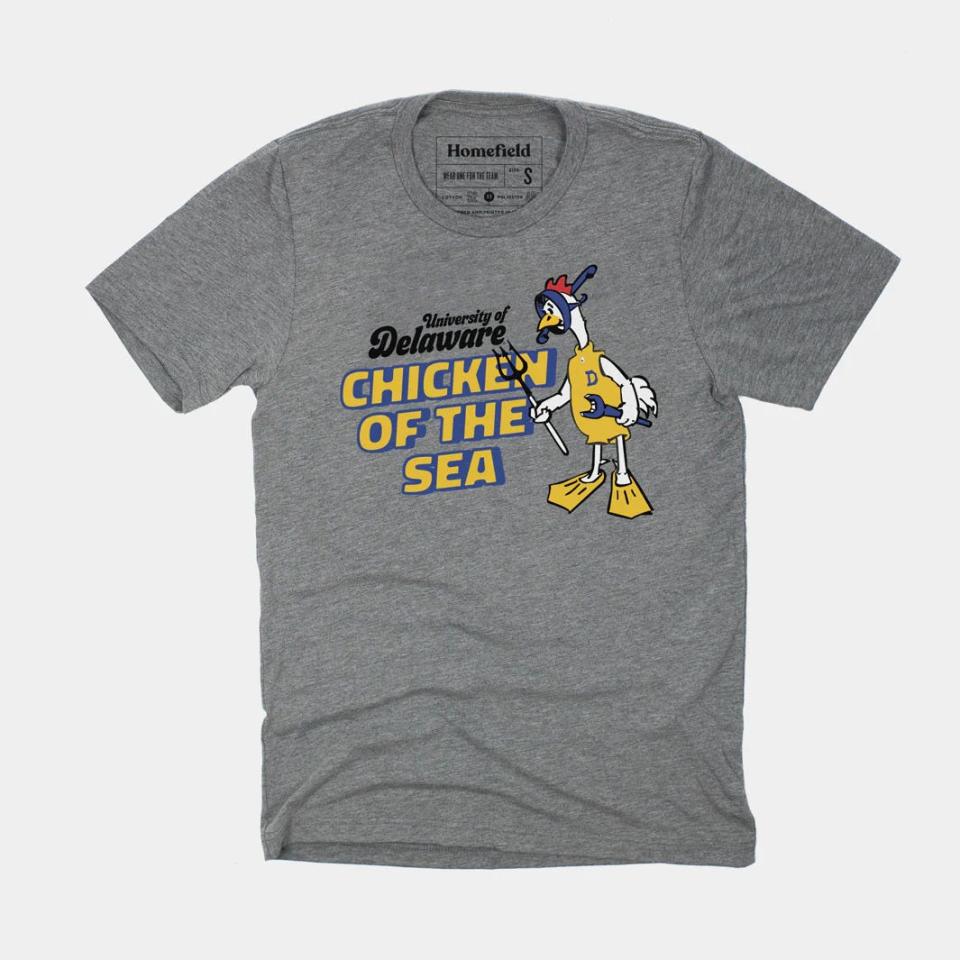 A new University of Delaware "Chicken of the Sea" t-shirt ($36) by Homefield Apparel.