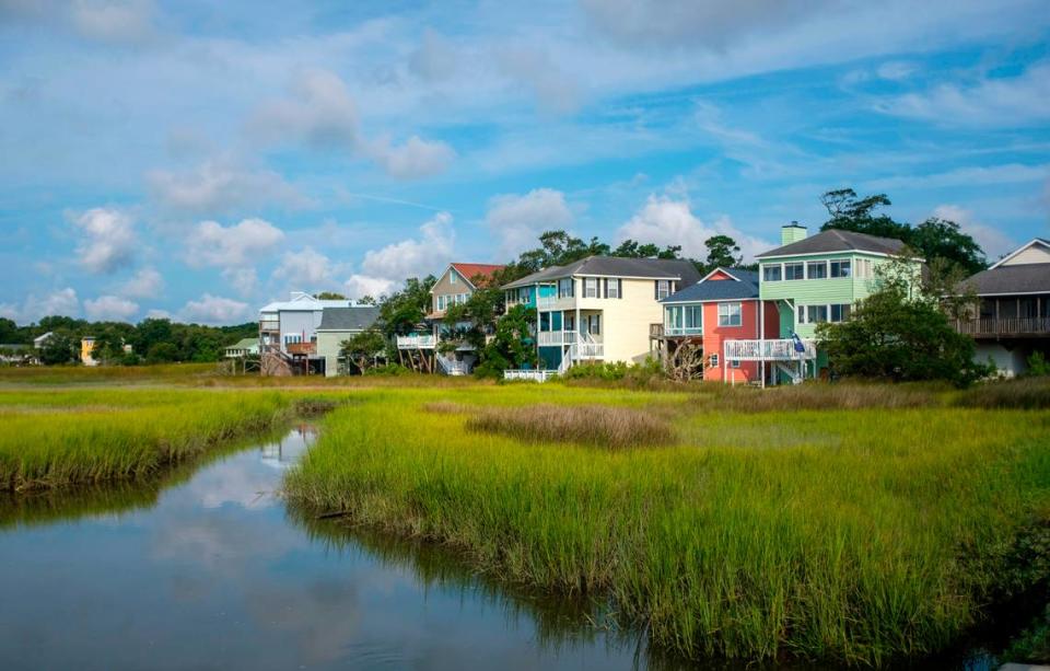 Homes sit on the inland edge of the Murrells Inlet salt marsh.