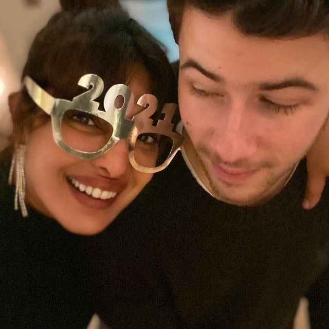 <p>The pair celebrated New Year's Eve in London, wearing matching black ensembles.</p><p>'Let’s gooooo! Happy new year everyone ! Can’t wait for 2021 to hopefully make everything better..,' she captioned a sweet photo of the pair together, with the film star wearing a hilarious pair of '2021' glasses. </p><p><a href="https://www.instagram.com/p/CJepx0LD_j3/" rel="nofollow noopener" target="_blank" data-ylk="slk:See the original post on Instagram;elm:context_link;itc:0;sec:content-canvas" class="link ">See the original post on Instagram</a></p>