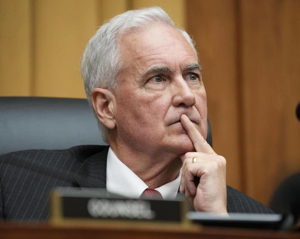 Rep. Tom McClintock, R-, listens during a House Judiciary subcommittee hearing on immigration and border security in Washington on May 23, 2023.