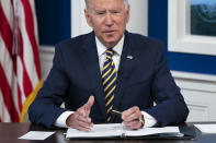 President Joe Biden delivers remarks to the Major Economies Forum on Energy and Climate, in the South Court Auditorium on the White House campus, Friday, Sept. 17, 2021, in Washington. (AP Photo/Evan Vucci)