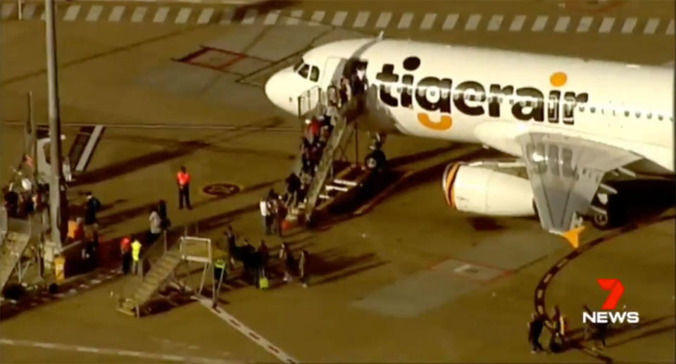 The Tigerair flight TT680 landed safely in Brisbane without incident, the carrier confirmed. Source: 7 News
