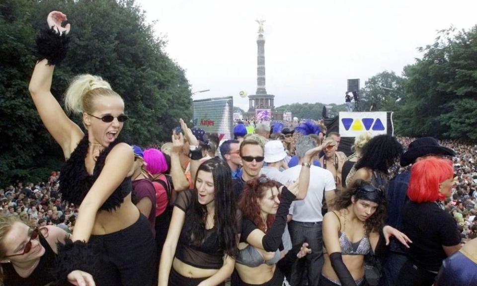 Revellers at Berlin’s Love Parade festival, 2000