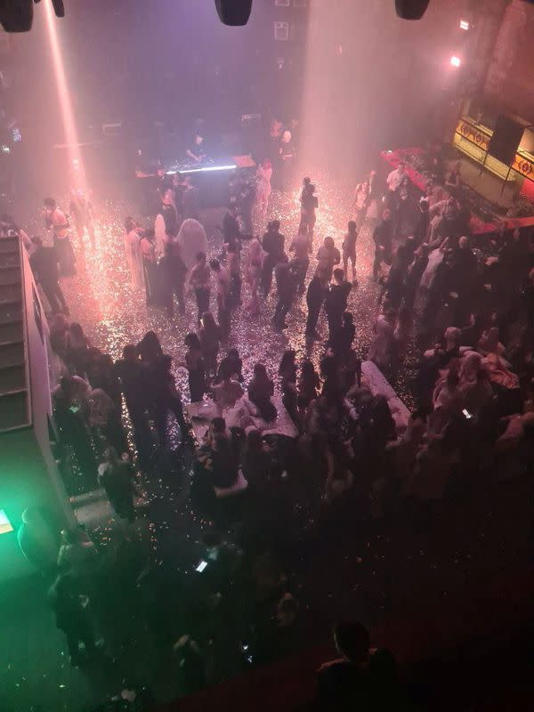 People attend an "almost naked" party at Moscow's Mutabor nightclub