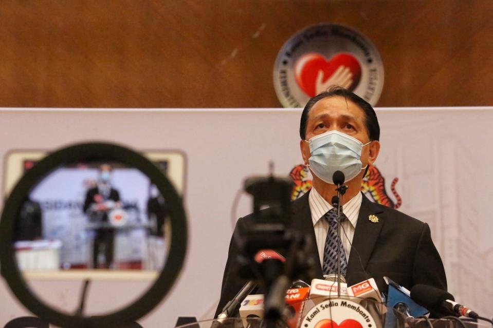 Health director-general Tan Sri Dr Noor Hisham Abdullah at a press conference in Putrajaya October 27, 2020. — Picture by Choo Choy May