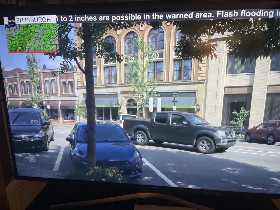 A screen grab from CBS's "Ghosts," which showed a downtown Beaver scene in last week's episode.
