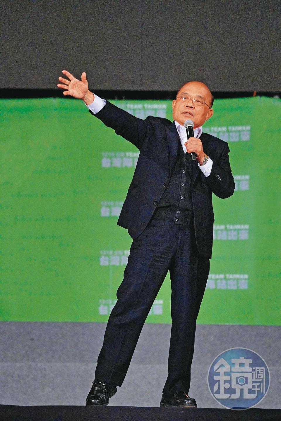 74歲的行政院長蘇貞昌帶頭「衝衝衝」全台，率行政團隊賣力替公投宣講。