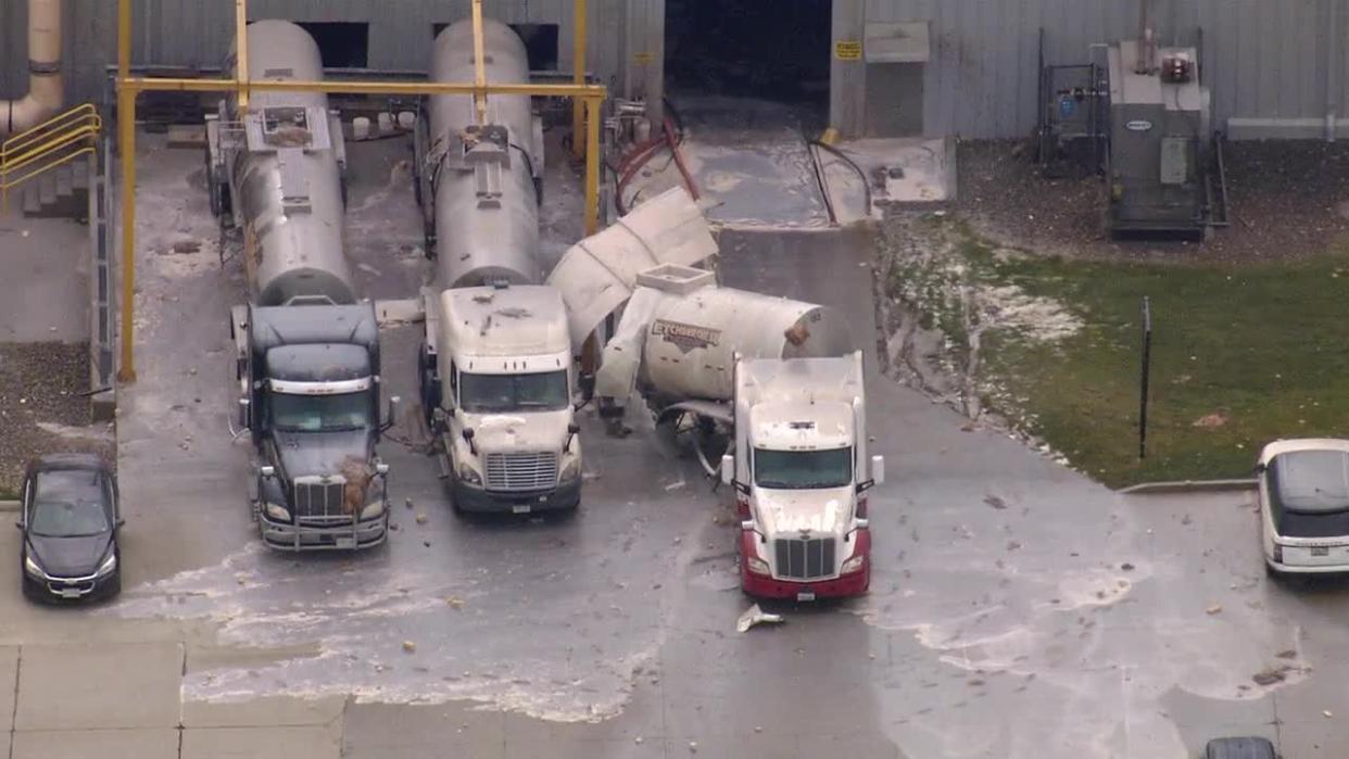 A tanker carrying an unknown liquid had a large spill at the Royal Chemical plant in Macedonia on Wednesday, according to Beacon Journal partner News 5 Cleveland.