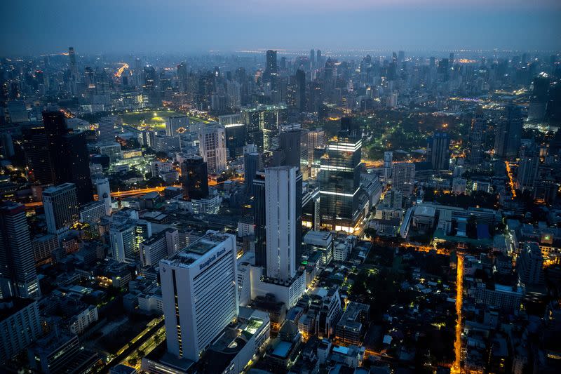 FILE PHOTO: Bangkok's skyline photographed before sunrise in Bangkok