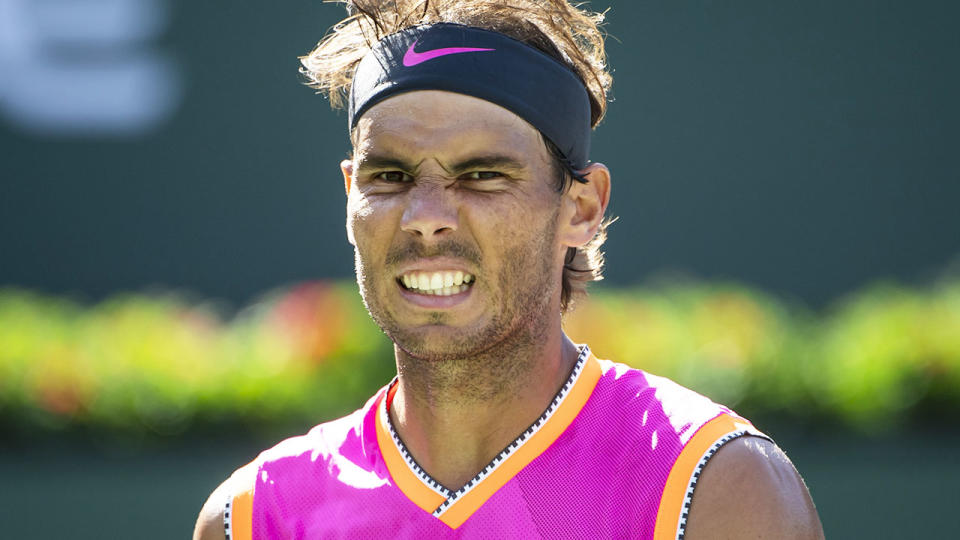 Rafael Nadal pulled out of the Indian Wells tournament on Saturday. (Photo by TPN/Getty Images)