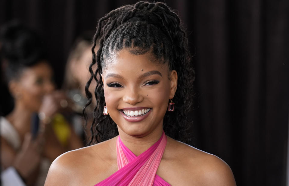 Honoree Halle Bailey poses at the 2024 Essence Black Women in Hollywood Awards at the Academy Museum, Thursday, March 7, 2024, in Los Angeles. (AP Photo/Chris Pizzello)