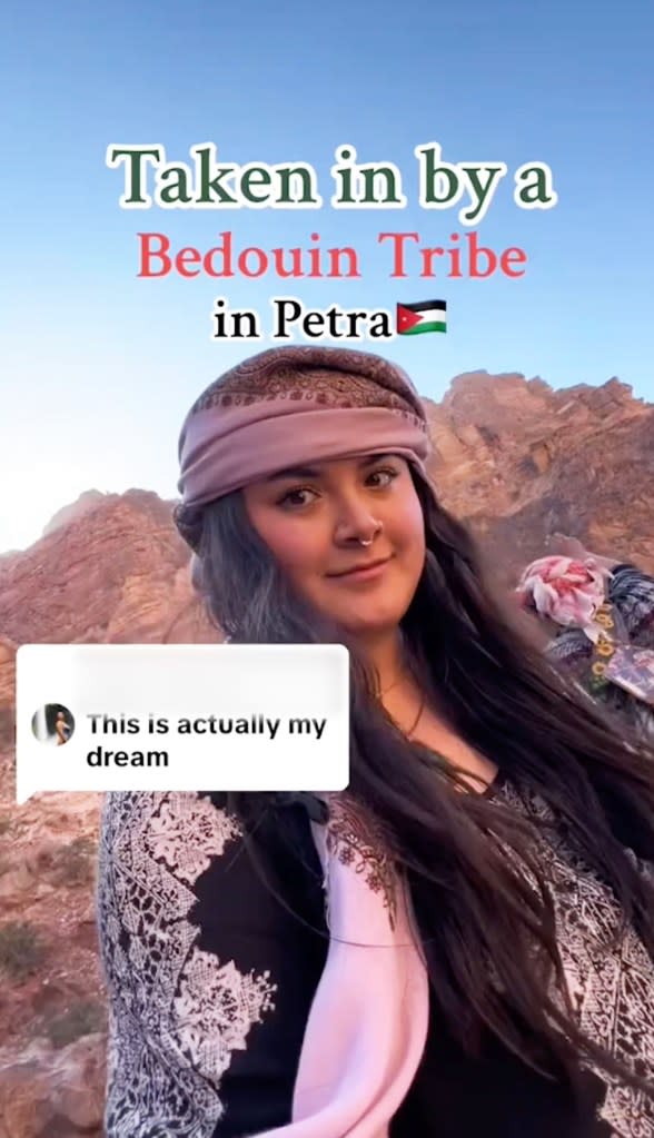 Caitlin Redden lived with the Bedouin tribe, a Middle Eastern, for a day and almost had the police called on her. Caitlin Redden/ CATERS NEWS