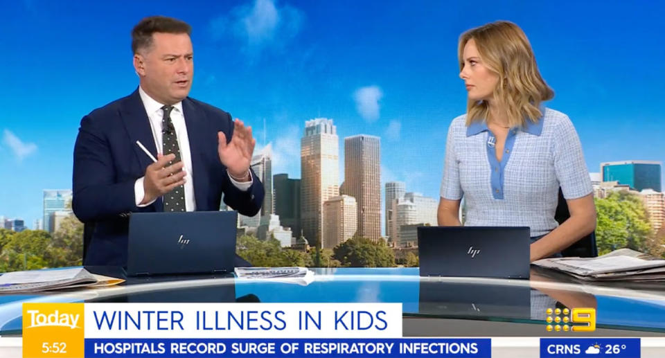 Today host Karl Stefanovic detailed the scary moment his daughter was rushed to hospital. Source: Twitter/Today Show